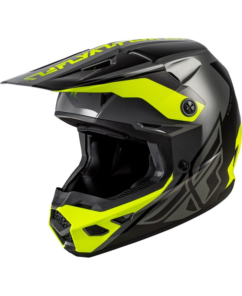 Casque FLY RACING Kinetic Crest - gris/noir/jaune fluo - Taille M