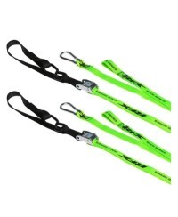Sangles d'arrimage RFX série 1.0 Race(Haute visibilité/Noir) avec boucle supplémentaire et clip mousqueton
