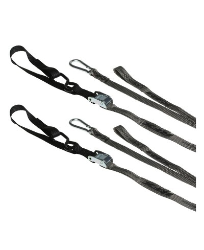 Sangles d'arrimage RFX série 1.0 Race (Gris/Noir) avec boucle supplémentaire et clip mousqueton
