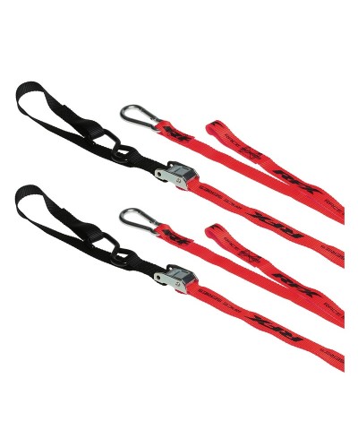 Sangles d'arrimage RFX série 1.0 Race (Rouge/Noir) avec boucle supplémentaire et clip mousqueton