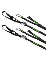 Sangles d'arrimage RFX série 1.0 Race (Noir/Haute visibilité) avec boucle supplémentaire et clip mousqueton