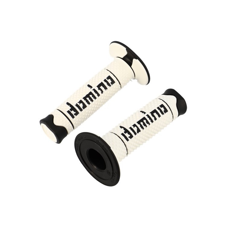 REVETEMENT/POIGNEE DOMINO A260 CROSS/ENDURO BLANC/NOIR (PR) 120MM