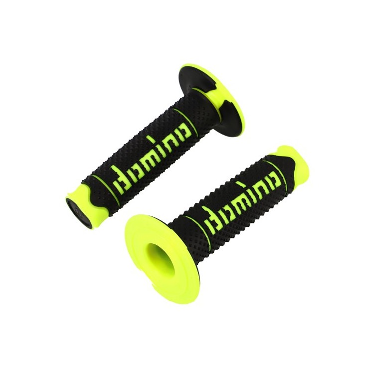 REVETEMENT/POIGNEE DOMINO A260 CROSS/ENDURO NOIR/JAUNE FLUO (PR) 120MM