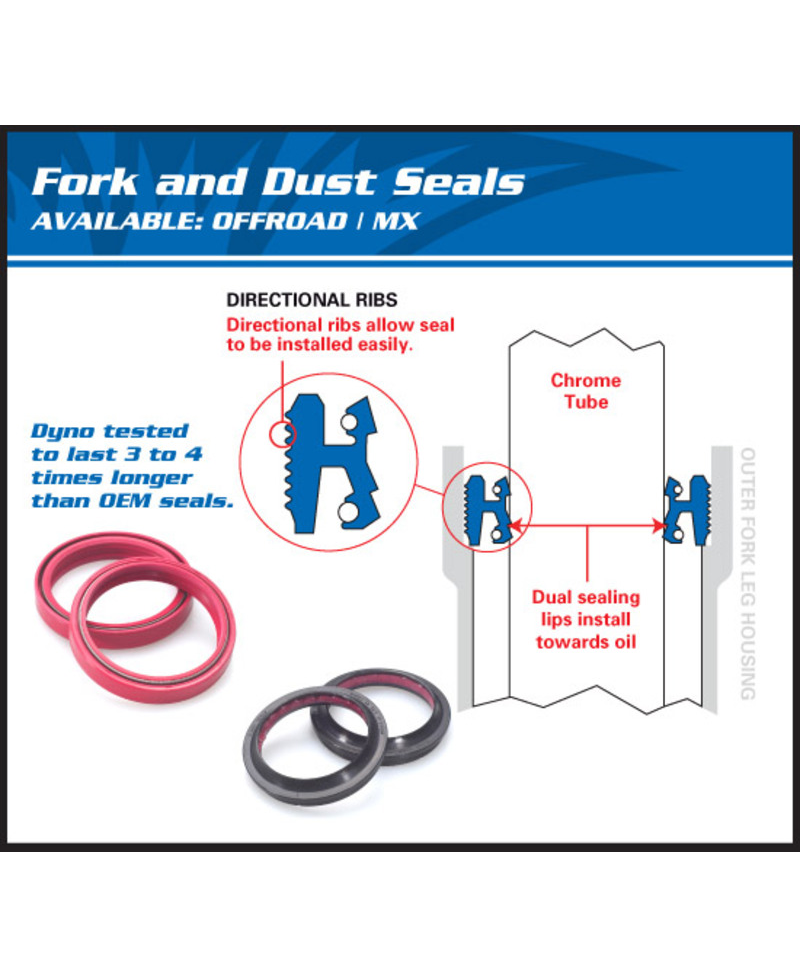 Joints de fourche ALL BALLS sans cache-poussière - 30x42x11 mm - 55-103