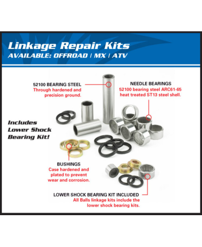 Kit réparation de biellettes ALL BALLS Suzuki RM125/250 - 27-1074