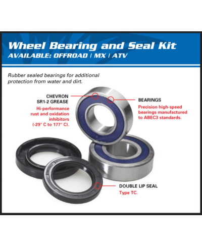 Kit roulements de roue arrière ALL BALLS Yamaha - 25-1618