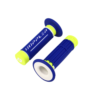 REVETEMENT/POIGNEE DOPPLER GRIP 3D BLEU/BLANC/JAUNE FLUO (PR)