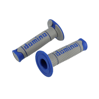 REVETEMENT / POIGNEE DOMINO A260 CROSS / ENDURO GRIS/BLEU (PR) 120MM