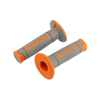 REVETEMENT / POIGNEE DOMINO A260 CROSS / ENDURO GRIS/ORANGE (PR) 120MM