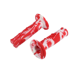 REVETEMENT / POIGNEE DOMINO A260 CROSS / ENDURO SNAKE ROUGE/BLANC (PR)120MM