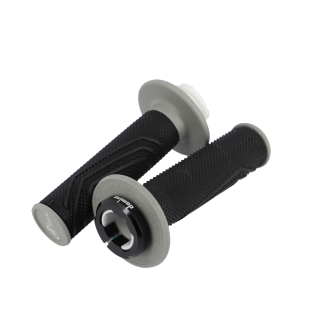 REVETEMENT / POIGNEE DOMINO D-LOCKCROSS / ENDURO / OFF ROAD NOIR/GRIS(PR) 116MM