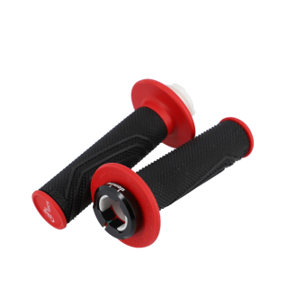 REVETEMENT / POIGNEE DOMINO D-LOCKCROSS / ENDURO / OFF ROAD NOIR/ROUGE (PR) 116MM
