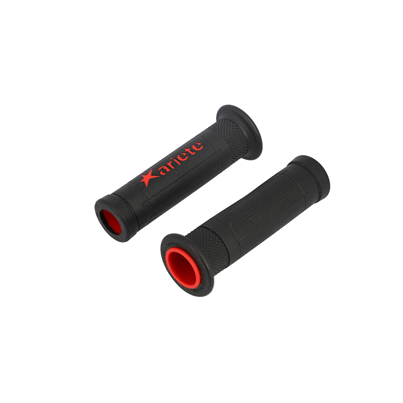 REVETEMENT/POIGNEE ARIETE ARIRAM NOIR/ROUGE (PR)  - 120MM - DEBOUCHE POUR EMBOUT DE GUIDON
