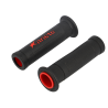 REVETEMENT/POIGNEE ARIETE ARIRAM NOIR/ROUGE (PR)  - 120MM - DEBOUCHE POUR EMBOUT DE GUIDON