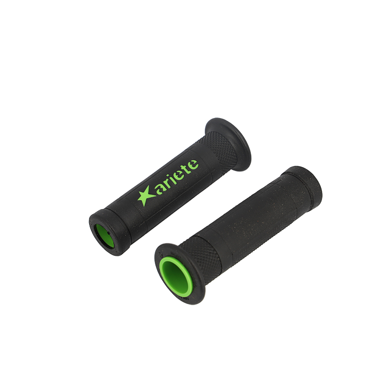 REVETEMENT/POIGNEE ARIETE ARIRAM NOIR/VERT (PR)  - 120MM - DEBOUCHE POUR EMBOUT DE GUIDON