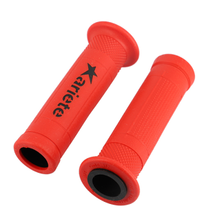 REVETEMENT/POIGNEE ARIETE ARIRAM ROUGE/NOIR (PR)  - 120MM - DEBOUCHE POUR EMBOUT DE GUIDON