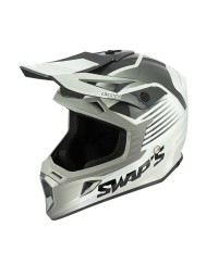 Casque SWAPS Cross S818 Gris Blanc Noir L