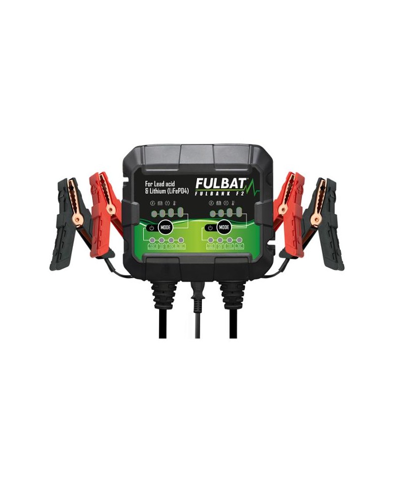 CHARGEUR BATTERIE FULBAT FULBANK F2 / 2 SORTIES - 12V / 6V 2X2A