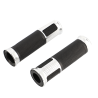 REVETEMENT/POIGNEE BLACKWAY HANZO NOIR/ARGENT (PR)  - DEBOUCHE POUR EMBOUT DE GUIDON