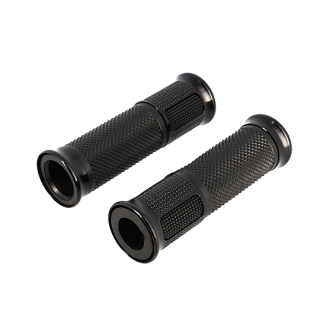 REVETEMENT/POIGNEE BLACKWAY HANZO NOIR/NOIR (PR)  - DEBOUCHE POUR EMBOUT DE GUIDON