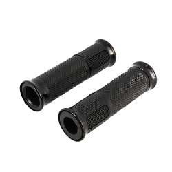 REVETEMENT/POIGNEE BLACKWAY HANZO NOIR/NOIR (PR)  - DEBOUCHE POUR EMBOUT DE GUIDON