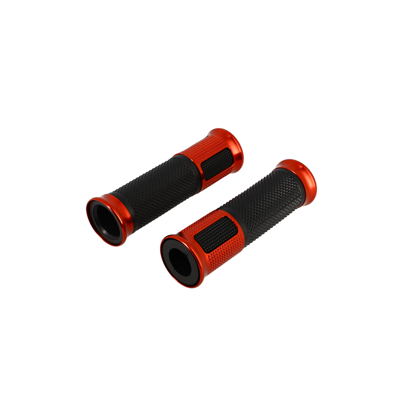 REVETEMENT/POIGNEE BLACKWAY HANZO NOIR/ROUGE (PR)  - DEBOUCHE POUR EMBOUT DE GUIDON