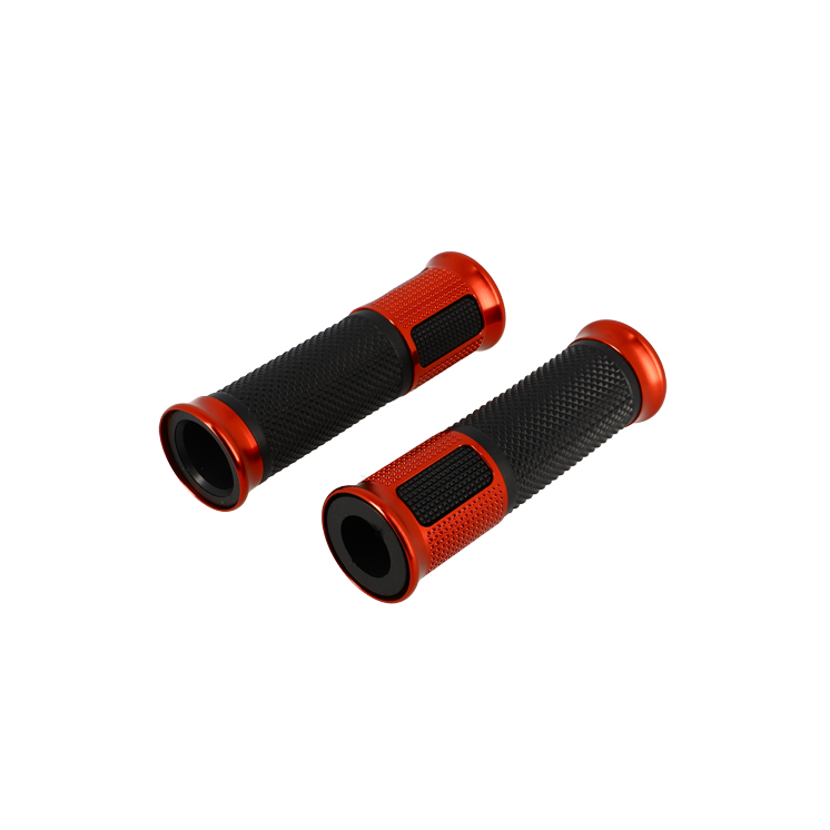 REVETEMENT/POIGNEE BLACKWAY HANZO NOIR/ROUGE (PR)  - DEBOUCHE POUR EMBOUT DE GUIDON