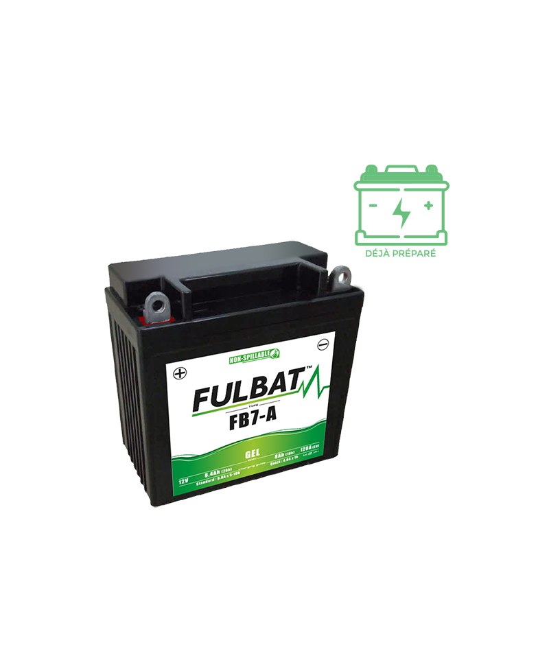 BATTERIE FB7-A (12N7-4A) FULBAT 12V8AH LG135 L75 H133 - GEL ACTIVEE USINE