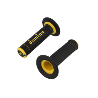 REVETEMENT/POIGNEE DOMINO A190 CROSS/ENDURO NOIR/JAUNE (PR) 120MM