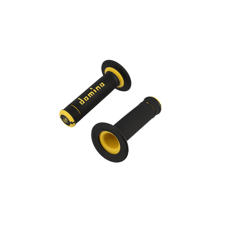 REVETEMENT/POIGNEE DOMINO A190 CROSS/ENDURO NOIR/JAUNE (PR) 120MM