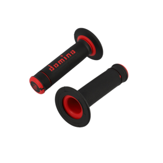 REVETEMENT/POIGNEE DOMINO A190 CROSS/ENDURO NOIR/ROUGE (PR) 120MM