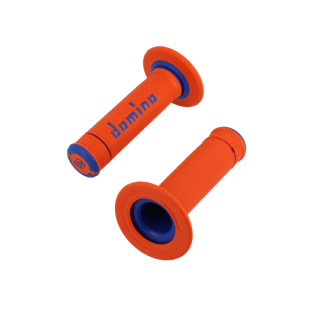 REVETEMENT/POIGNEE DOMINO A190 CROSS/ENDURO ORANGE/BLEU (PR) 120MM