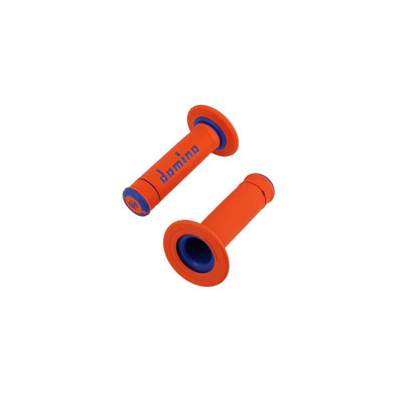 REVETEMENT/POIGNEE DOMINO A190 CROSS/ENDURO ORANGE/BLEU (PR) 120MM