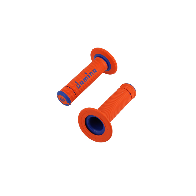 REVETEMENT/POIGNEE DOMINO A190 CROSS/ENDURO ORANGE/BLEU (PR) 120MM