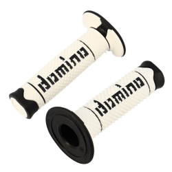 REVETEMENT/POIGNEE DOMINO A260 CROSS/ENDURO BLANC/NOIR (PR) 120MM