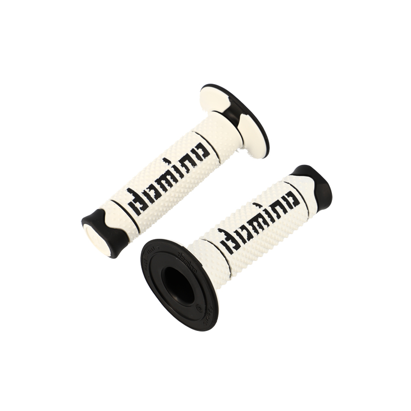 REVETEMENT/POIGNEE DOMINO A260 CROSS/ENDURO BLANC/NOIR (PR) 120MM