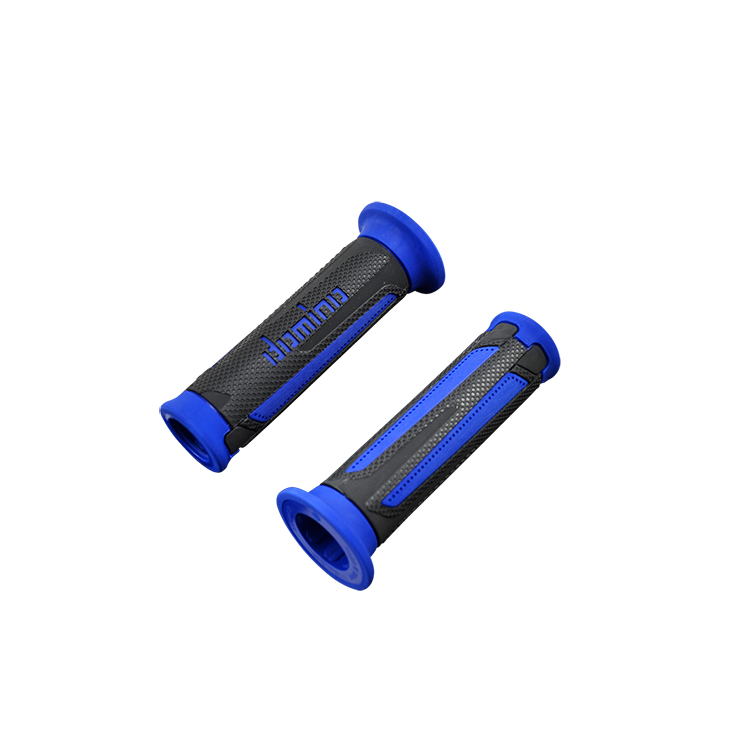 REVETEMENT/POIGNEE DOMINO A350 TURISMO NOIR/BLEU (PR) DEBOUCHE POUR EMBOUT GUIDON