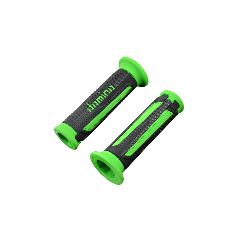 REVETEMENT/POIGNEE DOMINO A350 TURISMO NOIR/VERT (PR) DEBOUCHE POUR EMBOUT GUIDON