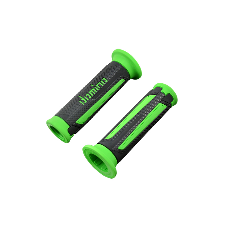 REVETEMENT/POIGNEE DOMINO A350 TURISMO NOIR/VERT (PR) DEBOUCHE POUR EMBOUT GUIDON