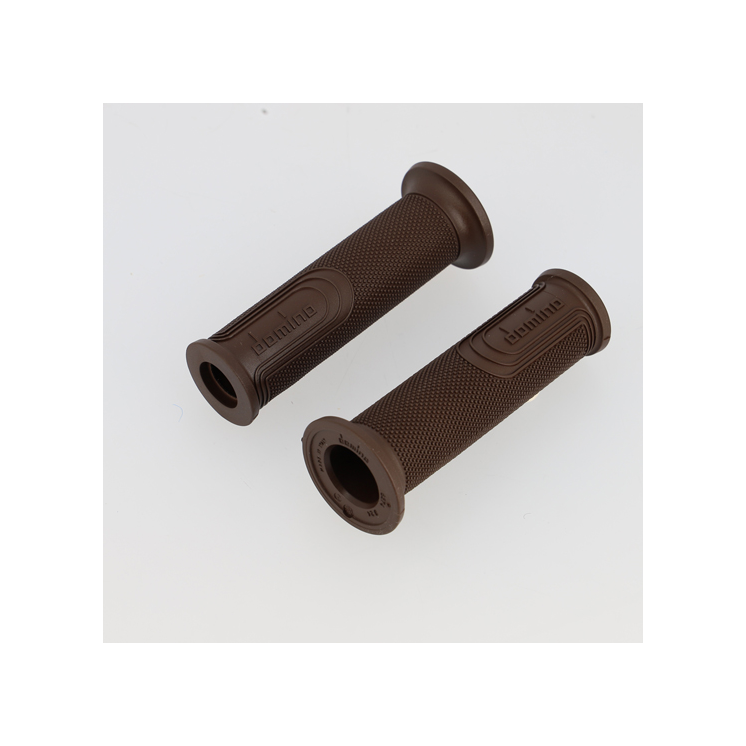 REVETEMENT/POIGNEE DOMINO STYLE MARRON (PR) 120MM DEBOUCHE POUR EMBOUT GUIDON
