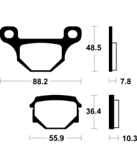 Plaquettes de frein TECNIUM Scooter organique - ME85 ME85