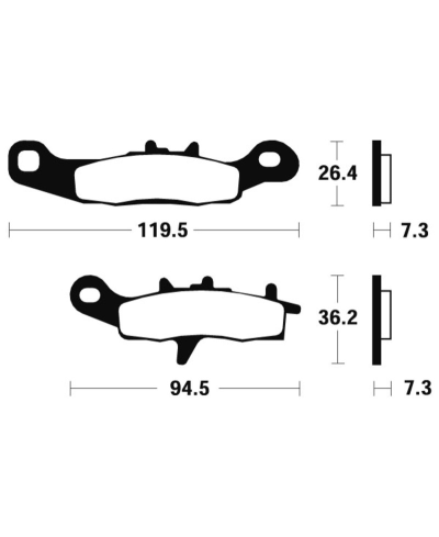 Plaquettes de frein TECNIUM MX/Quad metal fritte - MO226 MO226
