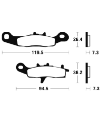 Plaquettes de frein TECNIUM MX/Quad metal fritte - MO226 MO226