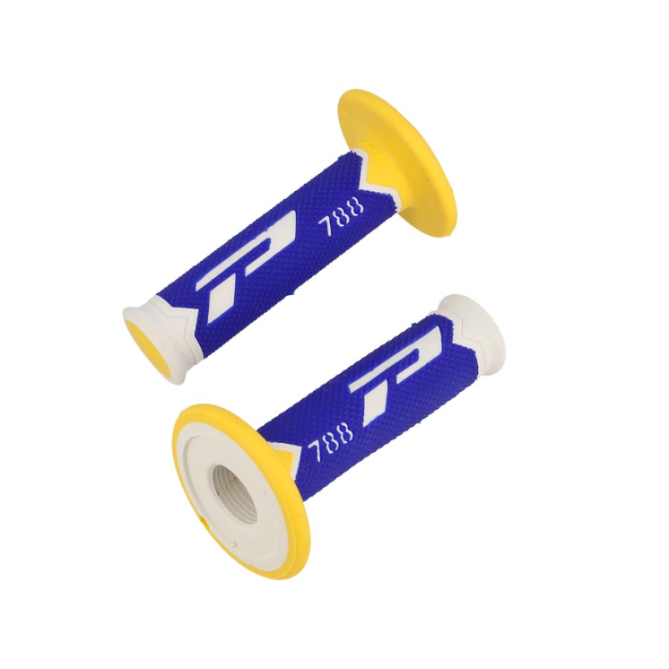 REVETEMENT/POIGNEE PROGRIP 788 BLANC/BLEU/JAUNE (PR) TRIPLE DENSITE 115MM
