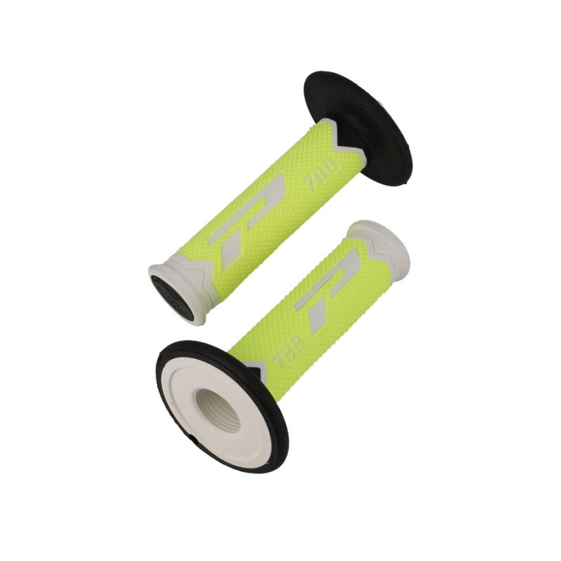 REVETEMENT/POIGNEE PROGRIP 788 BLANC/JAUNE FLUO/NOIR (PR) TRIPLE DENSITE 115MM