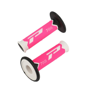 REVETEMENT/POIGNEE PROGRIP 788 BLANC/ROSE FLUO/NOIR (PR) TRIPLE DENSITE 115MM