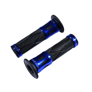 REVETEMENT/POIGNEE PROGRIP ROAD 728 NOIR/BLEU (PR) BAGUE ALU 122MM