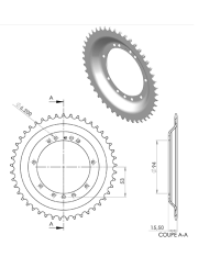 COURONNE CYCLO 22 ADAPT. 103 RAYONS 45DTS (D94) 11 TROUS