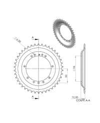 COURONNE CYCLO 22 ADAPT. 103 RAYONS 42DTS (D94) 11 TROUS