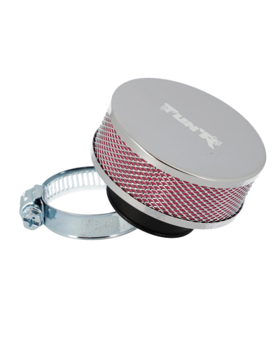 FILTRE A AIR TUN'R D28-35 CYLINDRIQUE EXTRA PLAT DROIT CHROME
